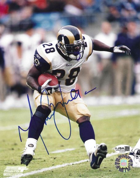 Autographed MARSHALL FAULK  8X10 St. Louis Rams photo JSA