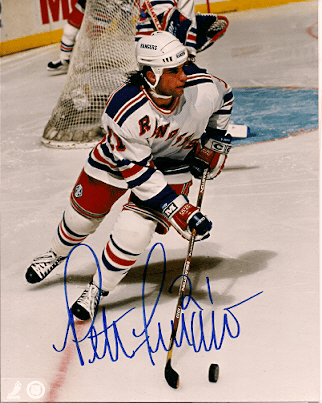 Autographed PETER FERRARO 8x10 New York Rangers Photo