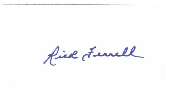 AUTOGRAPHED RICK FERRELL 3x5 Index card