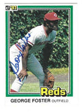 Autographed GEORGE FOSTER Cincinnati Reds 1981 Donruss Card