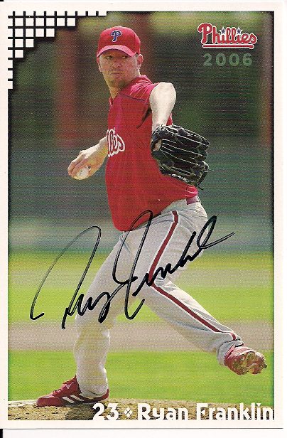 Autographed RYAN  FRANKLIN  2006 Phillies Post card