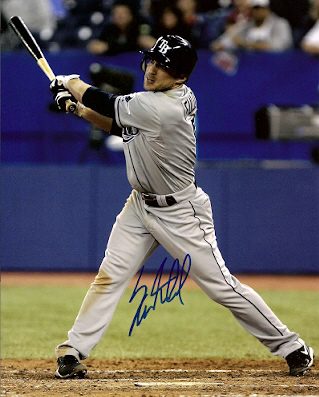 Autographed SAM FULD Tampa Bay Rays Photo.