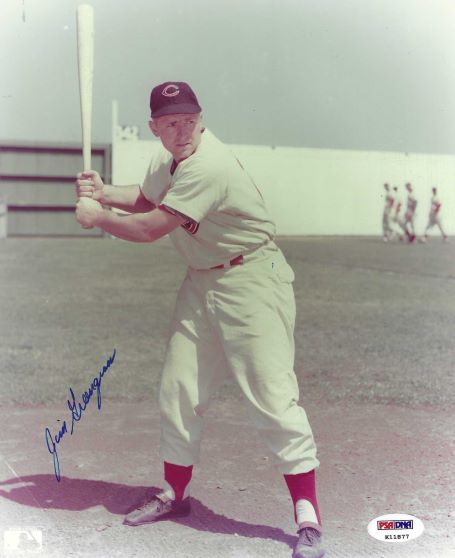 AUTOGRAPHED JIM GREENGRASS 8X10 Cincinnati Reds Photo PSA/DNA Hologram