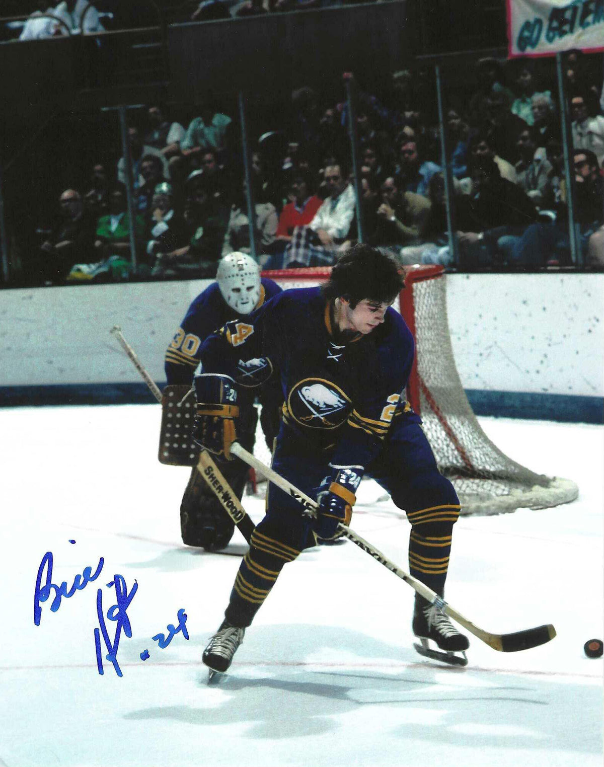 Autographed BILL HAJT 8X10 Buffalo Sabres Photo