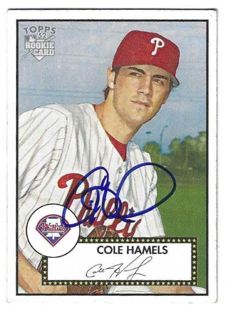 Autographed COLE HAMELS Philadelphia Phillies 2006 Topps 52 Card