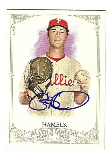 Autographed COLE HAMELS Philadelphia Phillies 2012 Topps Allen & Ginter's Card