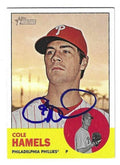 Autographed COLE HAMELS Philadelphia Phillies 2012 Topps Heritage Card