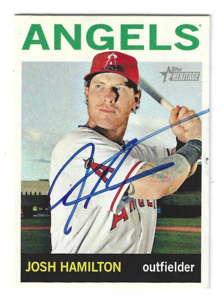 Autographed JOSH HAMILTON Los Angeles Angels 2013 Topps Heritage Card