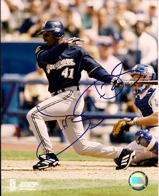 AUTOGRAPHED JEFF HAMMONDS 8x10 Milwaukee Brewers Photo
