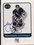 MARCEL DIONNE Autographed 2001 Fleer Greats of the Game Card