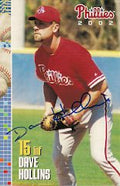 Autographed DAVE HOLLINS 2002 Phillies Post card