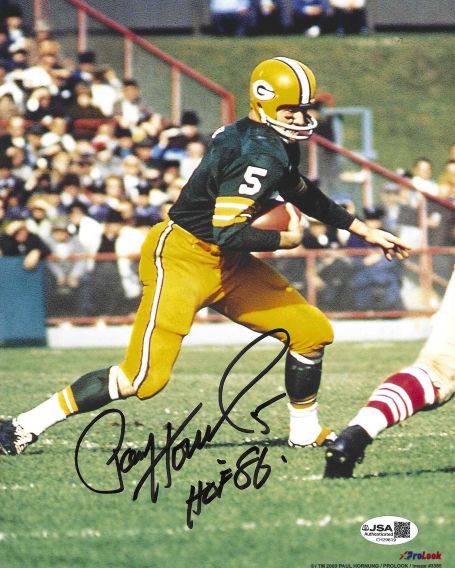Autographed PAUL HORNUNG "HOF 86" 8X10 Green Bay Packers Photo JSA
