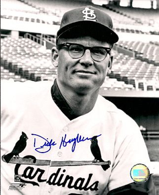 AUTOGRAPHED DICK HUGHES 8x10 St. Louis Cardinals photo