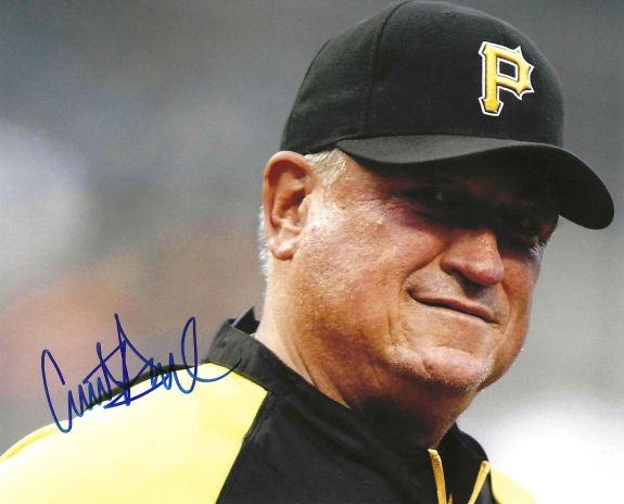 Autographed CLINT HURDLE 8X10 Photo Pittsburgh Pirates