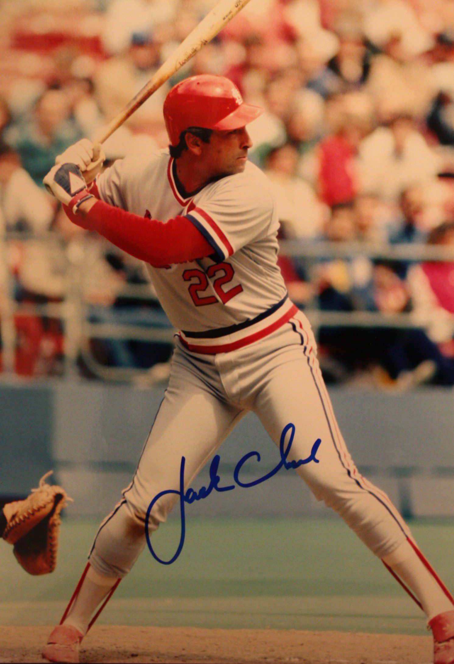 Autographed JACK CLARK 11 X 14 St. Louis Cardinals photo