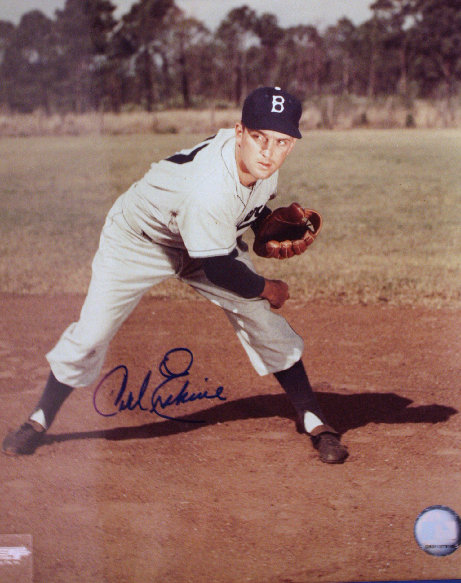 Autographed CARL ERSKINE 11 X 14 Brooklyn Dodgers photo
