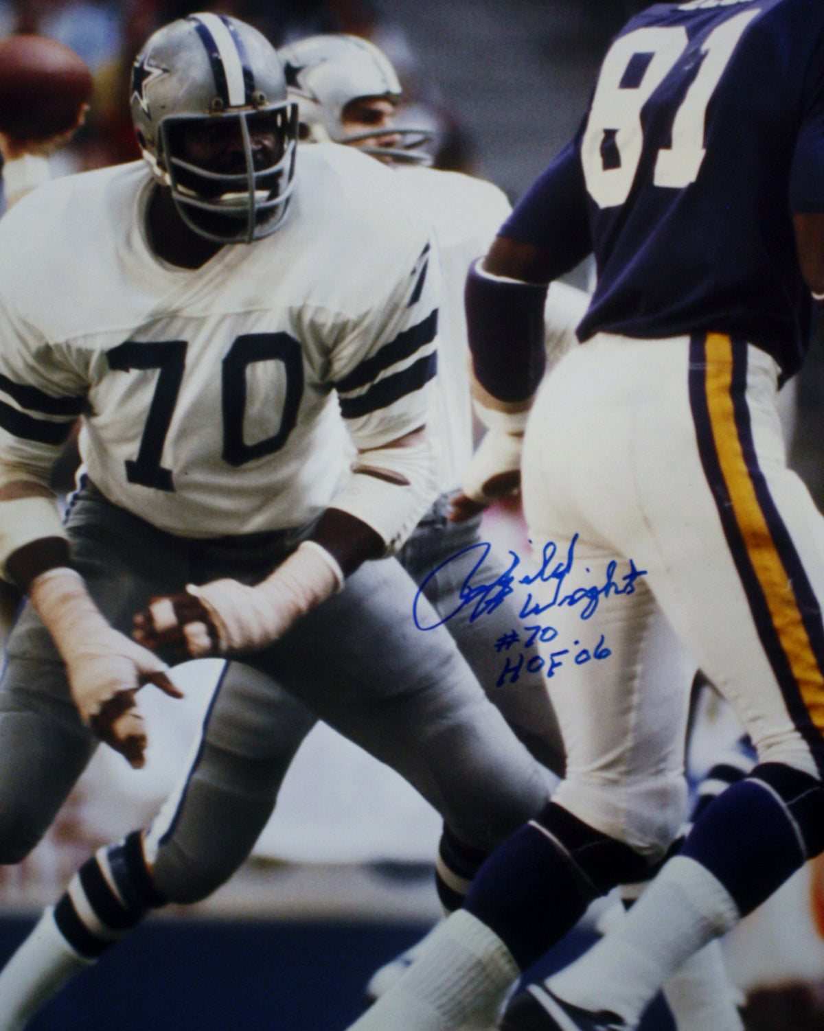 Autographed  Rayfield Wright Dallas Cowboys 16x20 Photo