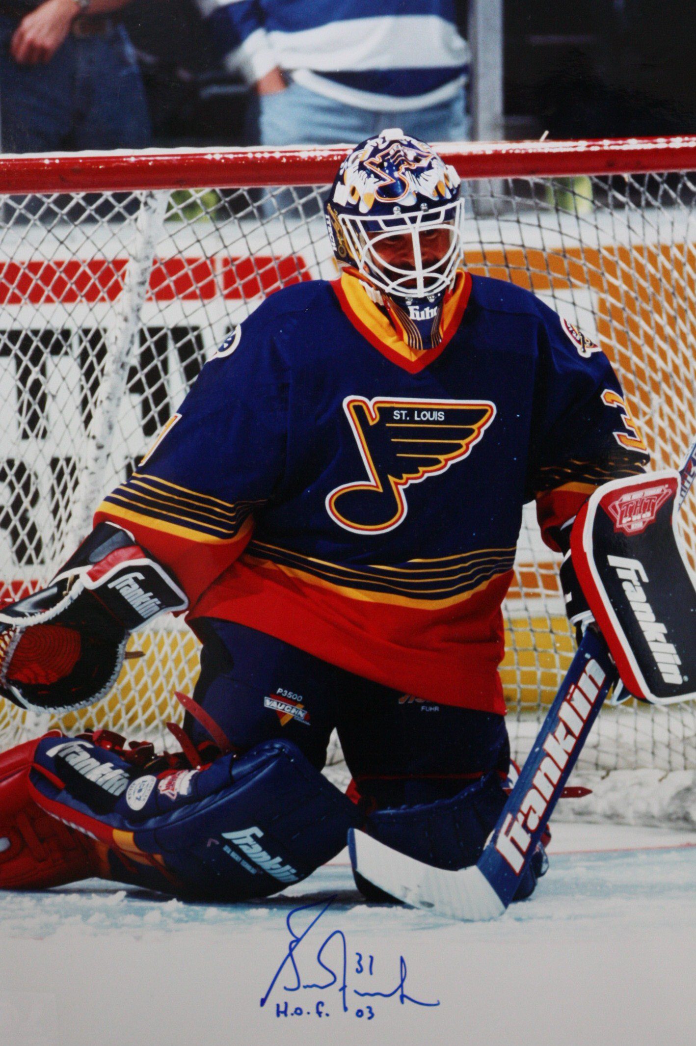 Autographed 16x20 GRANT FUHR St. Louis Blues Photo