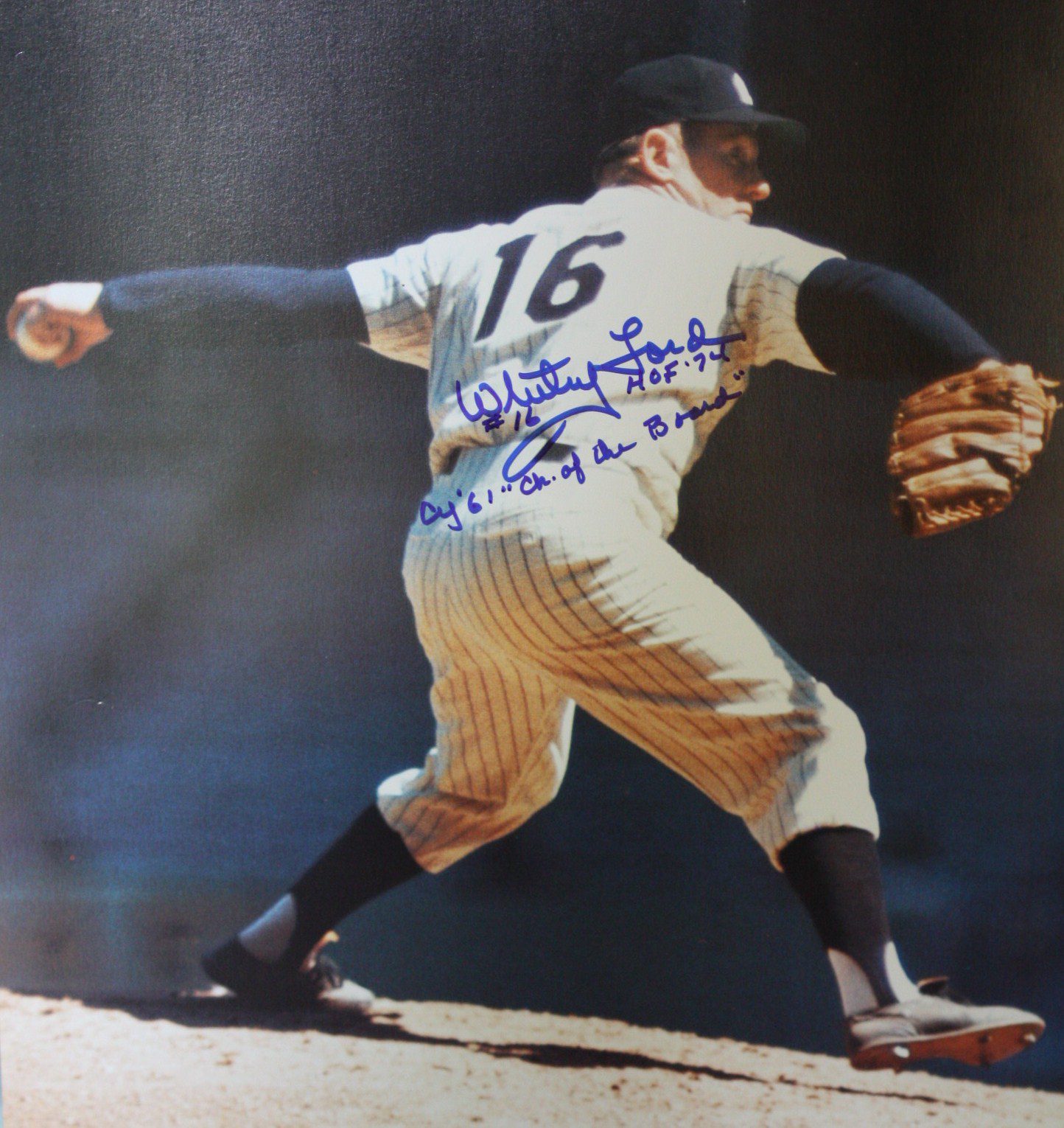 Autographed WHITEY FORD NEW YORK YANKEES 11 X 14  photo