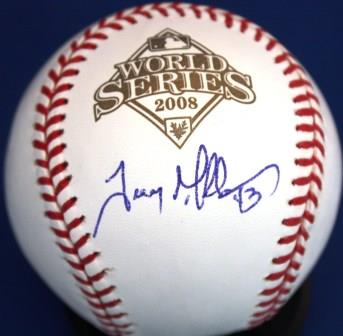 TREVOR MILLER Autographed 2008 World Series Official Major League Baseball