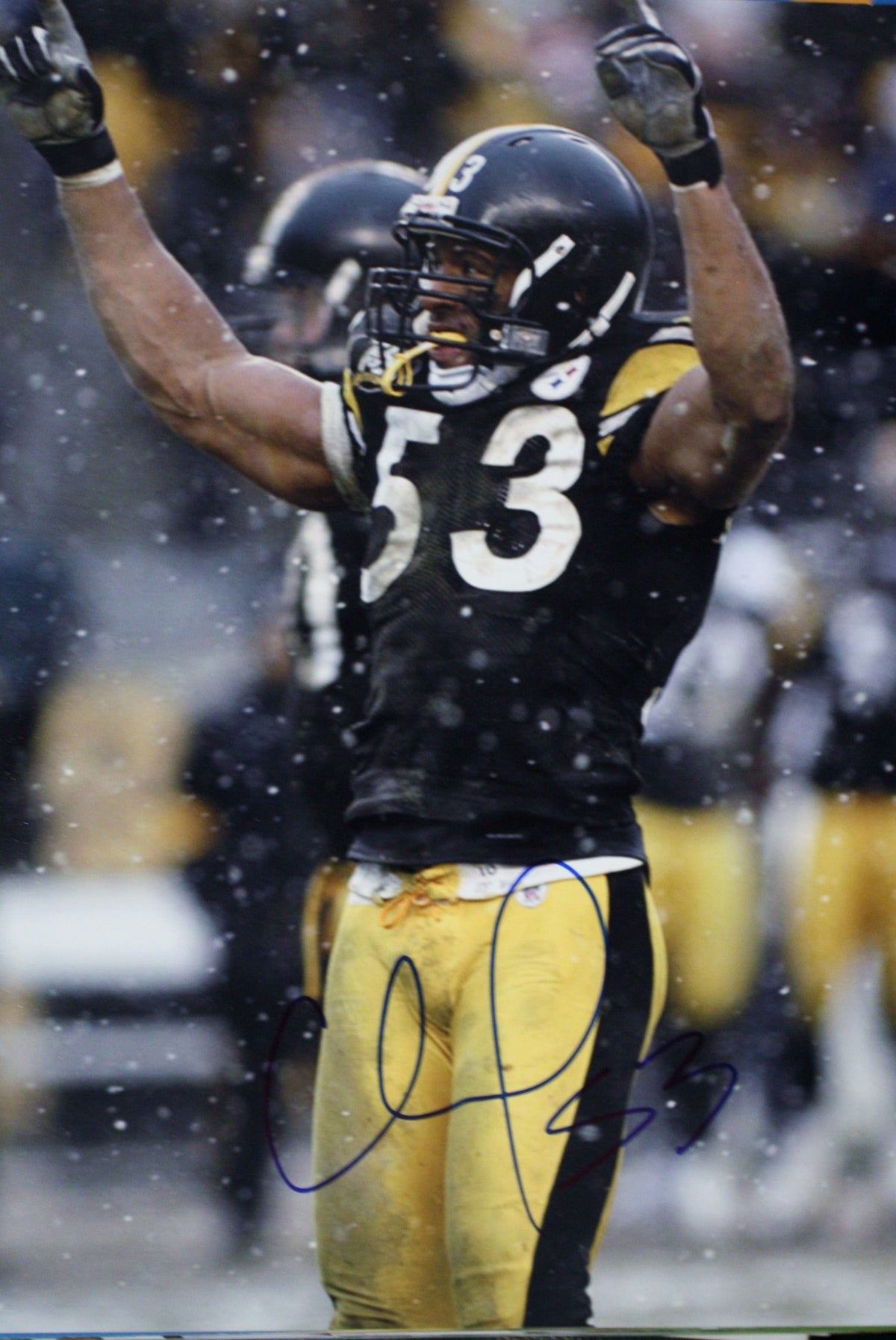 Autographed 11x14 Clark Haggans Pittsburgh Steelers photo