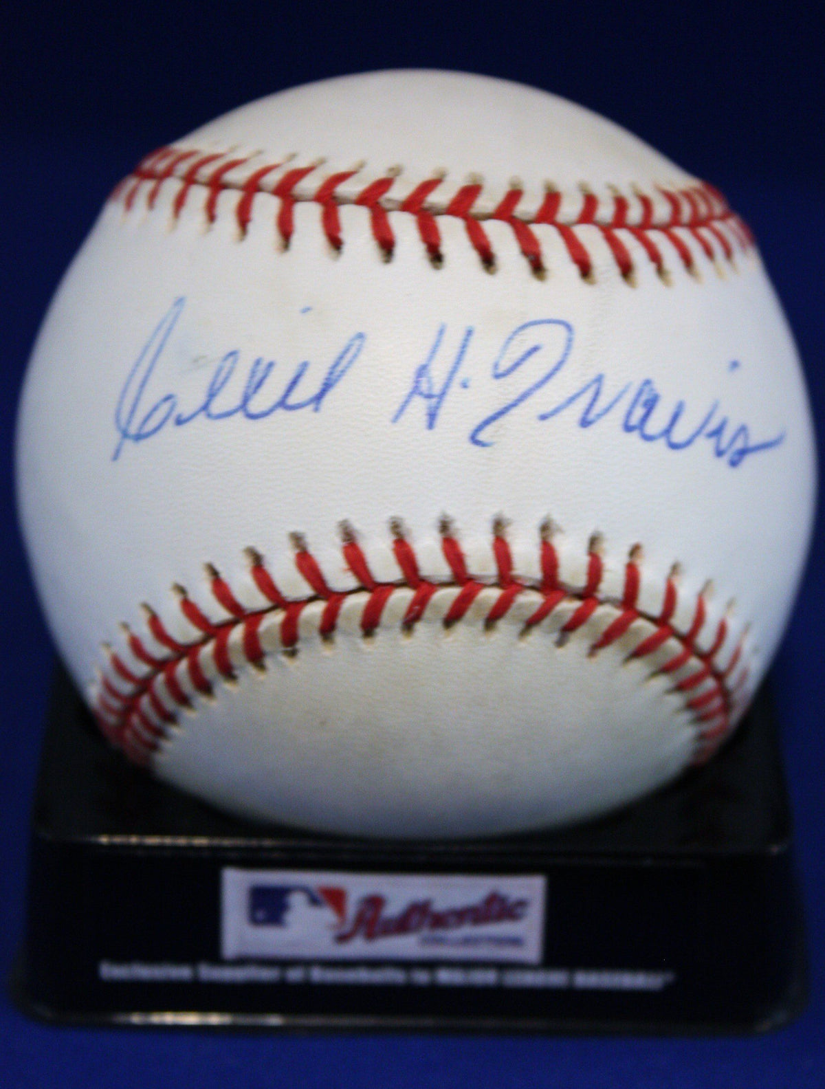 Autographed Cecil Travis Rawlings Official Major League Baseball with COA