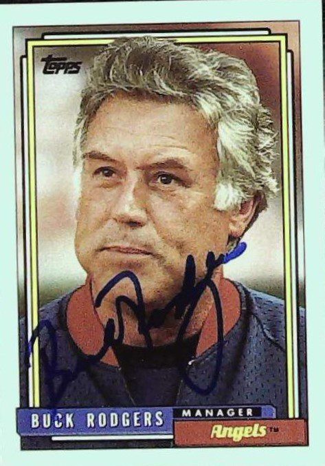 Autographed BUCK RODGERS 1992 Topps Card