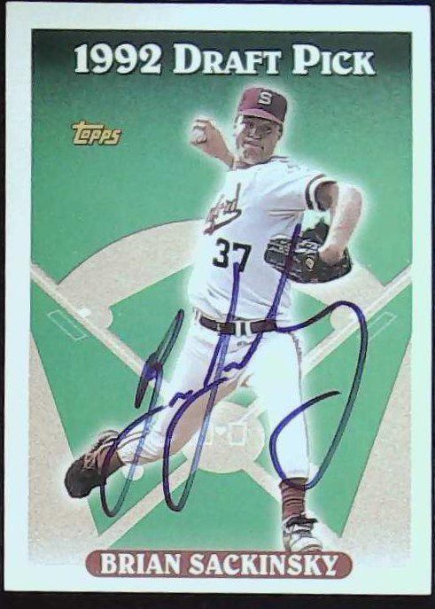 Autographed BRIAN SACKINSKY 1993 Topps Card