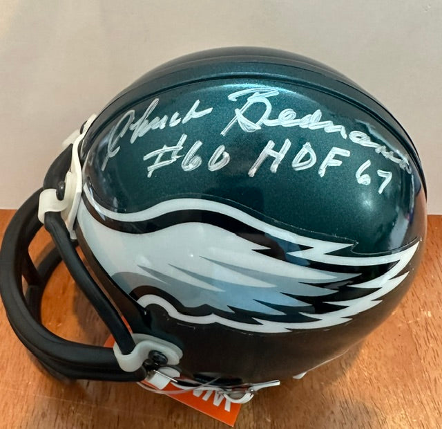 Autographed Chuck Bednarik Philadelphia Eagles Mini Helmet MLA COA