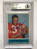 Autographed Jimmy Johnson 49ers 1964 Philadelphia Gum Rookie  Card #161 Beckett  Slabbed