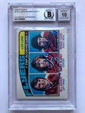 Autographed 1976-77 Topps Bobby Clarke, Reggie Leach, Bill Barber card #215 BAS Beckett Slabbed - Auto 10