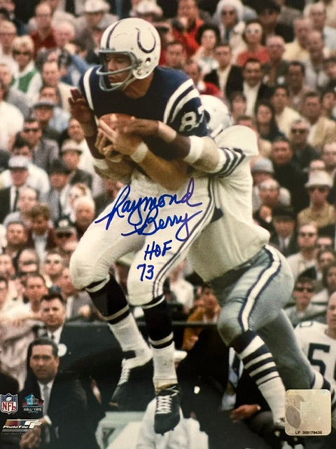Autographed Raymond Berry Baltimore Colts 8x10 Photo with MLA COA
