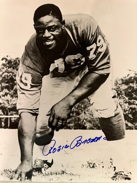 Autographed Rosie Brown  New York Giants 8x10 Photo with MLA COA