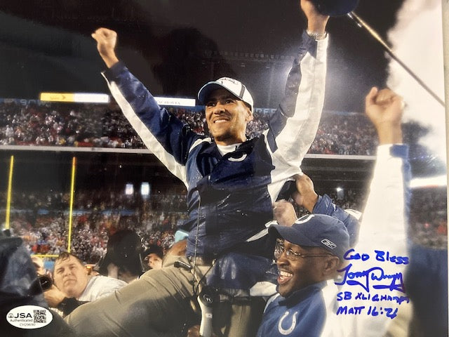 Autographed Tony Dungy Baltimore Colts 8x10 Photo with JSA COA