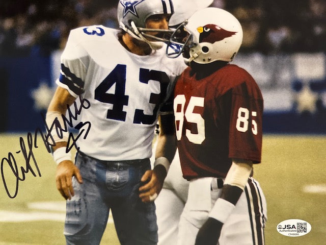Autographed Cliff Harris Dallas Cowboys 8x10 Photo with JSA COA