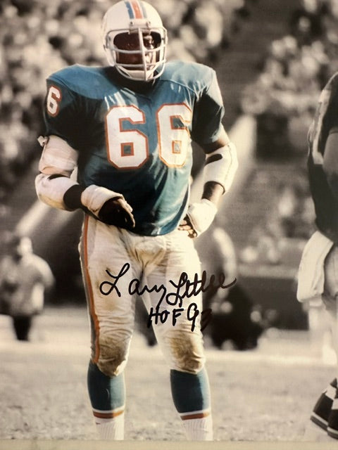 Autographed Larry Little Miami Dolphins 8x10 Photo with MLA COA
