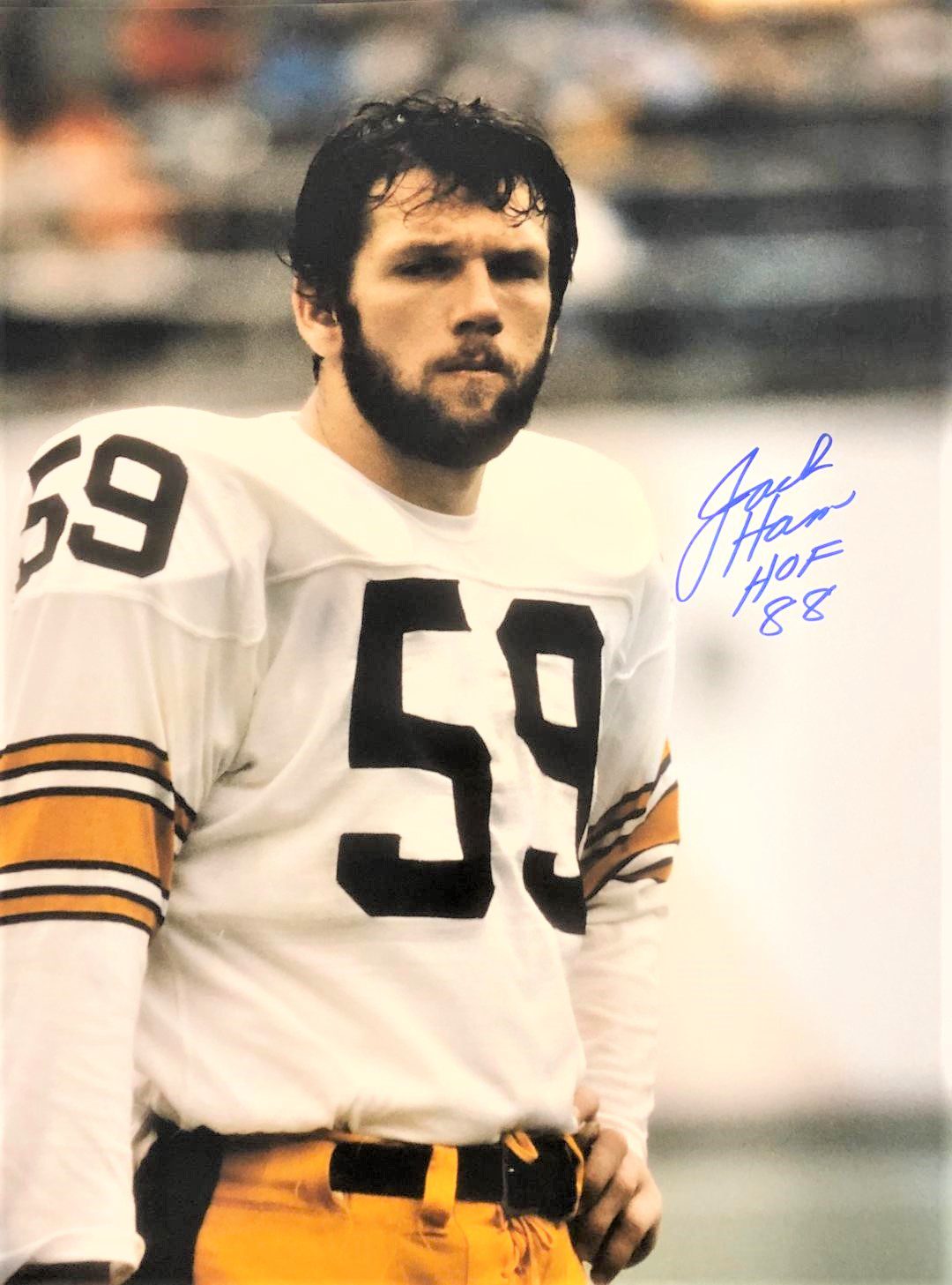 Autographed JACK HAM HOF 88  Pittsburgh Steelers 16x20 Photo
