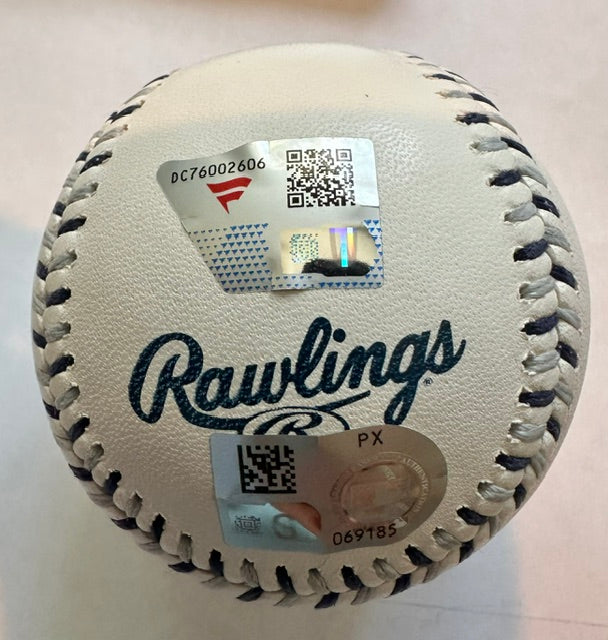 Autographed Aaron Judge Official Yankees Logo Major League Baseball with Fanatics Hologram