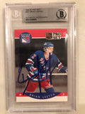 Autographed Brian Leetch New York Rangers 1990-91 Pro Set Card #201 Beckett
