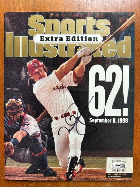 Autographed MARK McGWIRE St. Louis Cardinals Sports Illustrated 9/14/1998 JSA