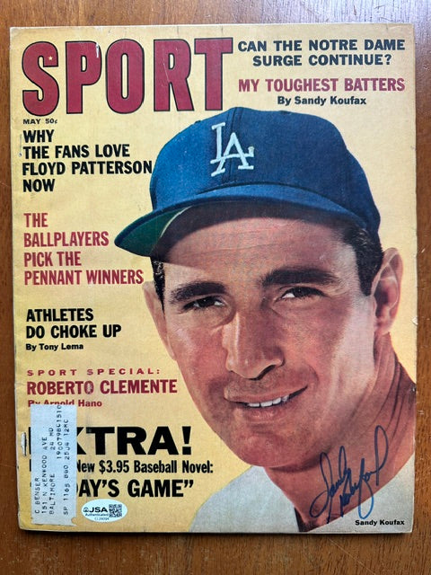Autographed Sandy Koufax Sport Magazine May 1965 JSA Authenticated
