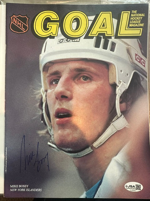 Autographed Mike Bossy New York Islanders Goal Magazine  JSA Authenticated