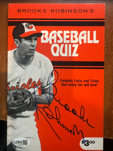 Signed Brooks Robinson Baltimore Orioles 1979 BB Quiz Book - JSA Authenticated
