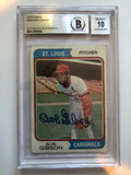 Autographed 1974 Topps Bob Gibson St. Louis Cardinals Card #350 Beckett Slabbed