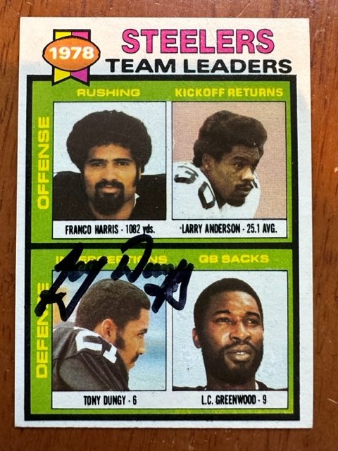 Autographed 1979 Topps Tony Dungy Pittsburgh Steelers Rookie Card #19 w/ COA