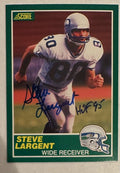 Autographed STEVE LARGENT Seattle Seahawks 1989 Score Football Card  #225