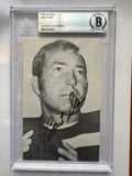 Autographed Bart Starr Green Bay Packers B&W Post Card BAS Beckett Slabbed