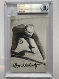 Autographed Ray Flaherty New York Giants B&W Post Card BAS Beckett Slabbed