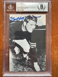 Autographed Bulldog Turner Chicago Bears B&W Post Card BAS Beckett Slabbed -10