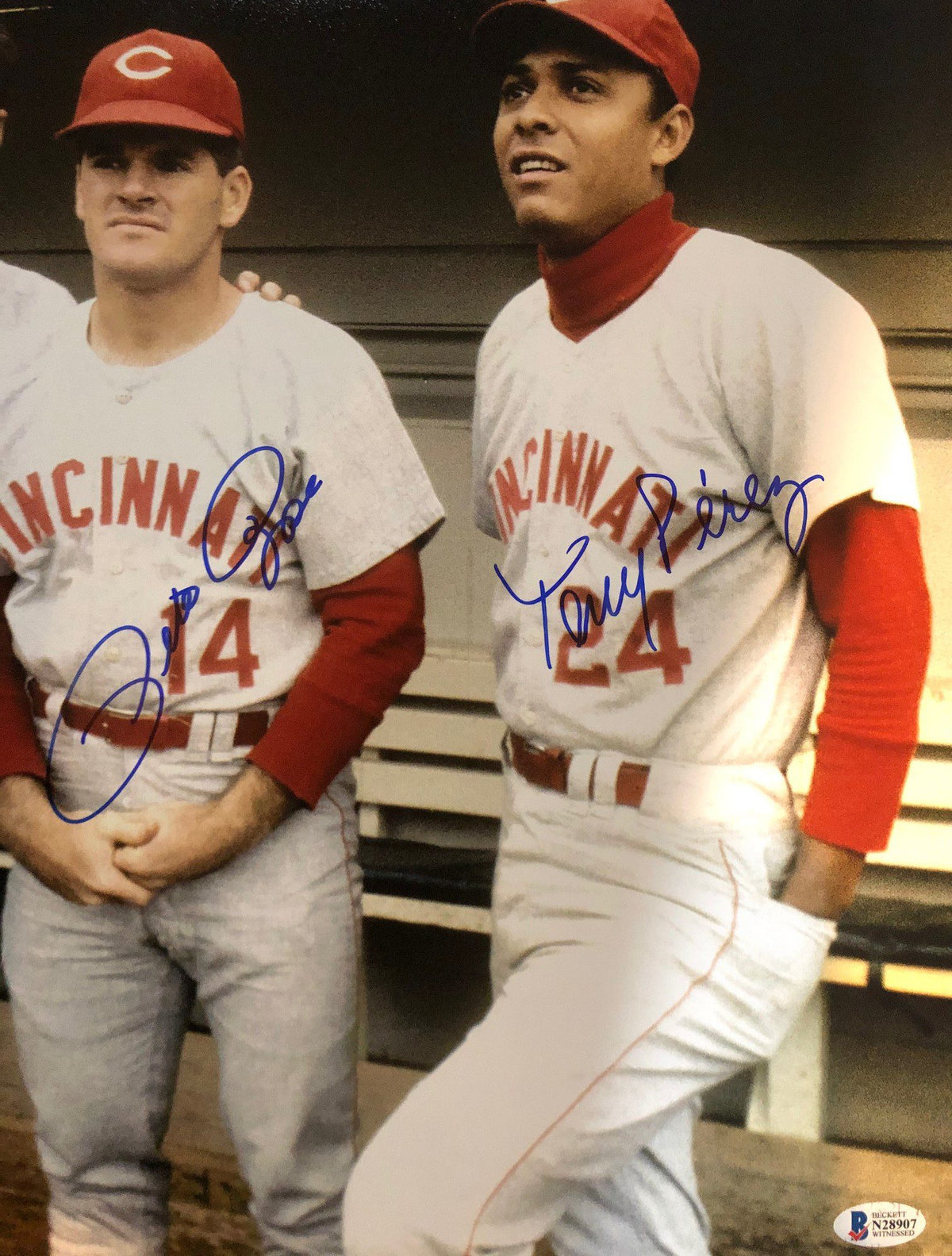 Autographed Pete Rose and Tony Perez Cincinnati Reds 11x14 Photo